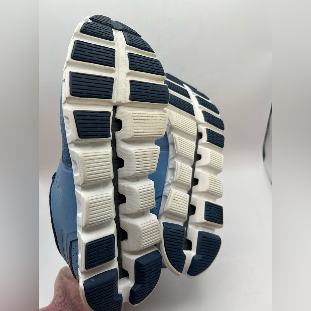 Like NEW Men's On Cloud 5 Terry Neptune White & Blue Running Shoe Sneaker SZ 9.5 - Picture 14 of 16